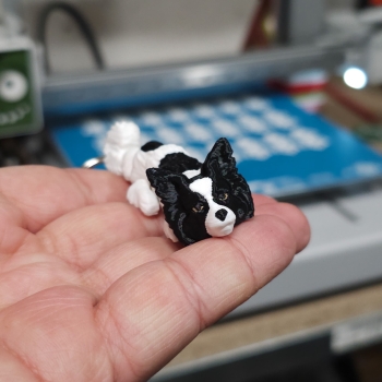 Papillon biało-czarny - brelok do kluczy